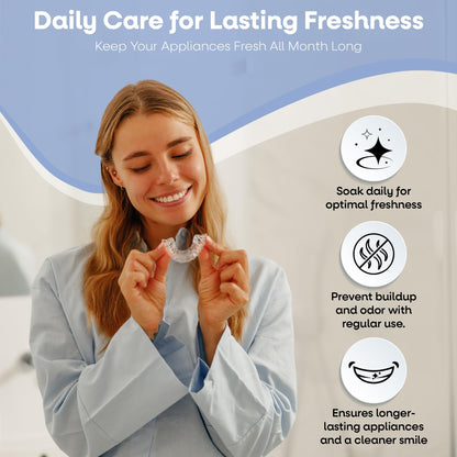 Dr. Taylor’s Retainer & Aligner Cleaner – 120 Mint Tablets | Removes Stains & Odor | Pod-Compatible, FSA/HSA Eligible