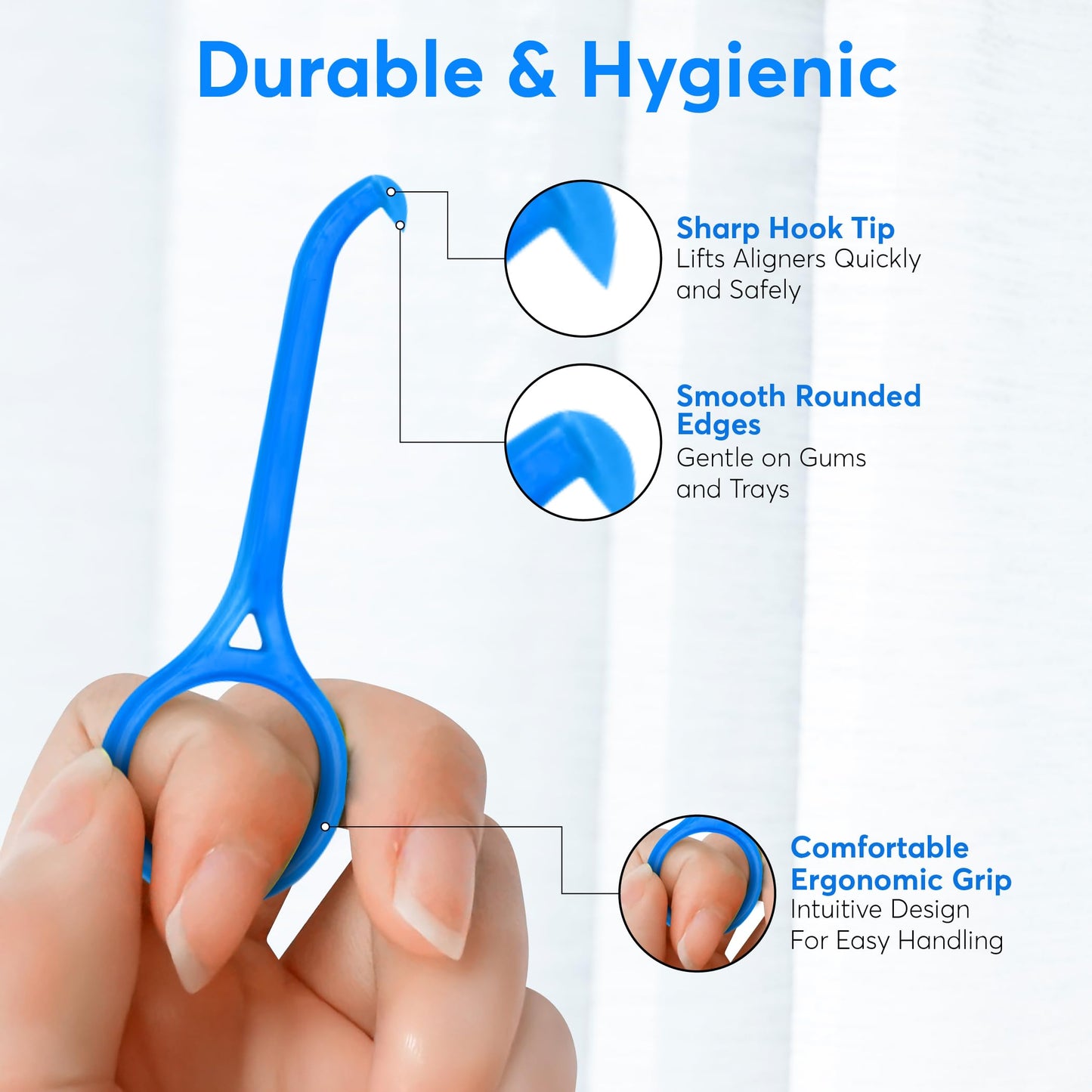 Dr. Taylor’s Removal Tool - Dentist Designed and Approved. Remover for Clear Aligners, Retainers, Dentures & Trays - Safe and Easy to Use with Anti-Slip Grip. 2 Pack