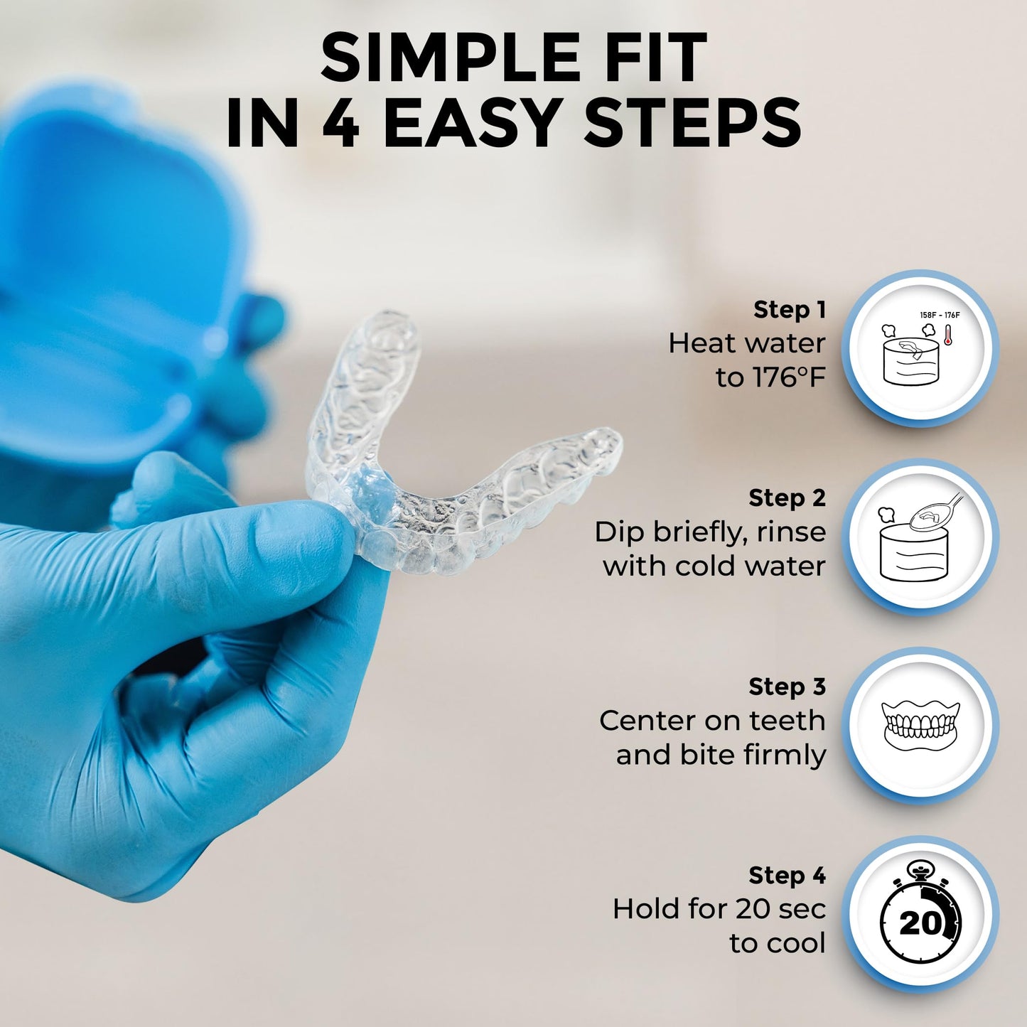Dr. Taylor’s Dental Night Guard for Teeth Grinding, TMJ Relief – Dentist Designed Mouth Guard for Bruxism, Clenching, Jaw Pain – Custom Fit, Comfortable, BPA-Free – for Men & Women