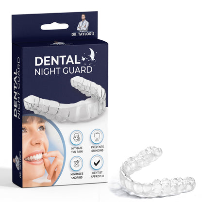 Dr. Taylor’s Dental Night Guard for Teeth Grinding, TMJ Relief – Dentist Designed Mouth Guard for Bruxism, Clenching, Jaw Pain – Custom Fit, Comfortable, BPA-Free – for Men & Women