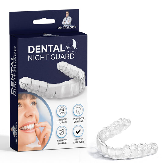 Dr. Taylor’s Dental Night Guard for Teeth Grinding, TMJ Relief – Dentist Designed Mouth Guard for Bruxism, Clenching, Jaw Pain – Custom Fit, Comfortable, BPA-Free – for Men & Women