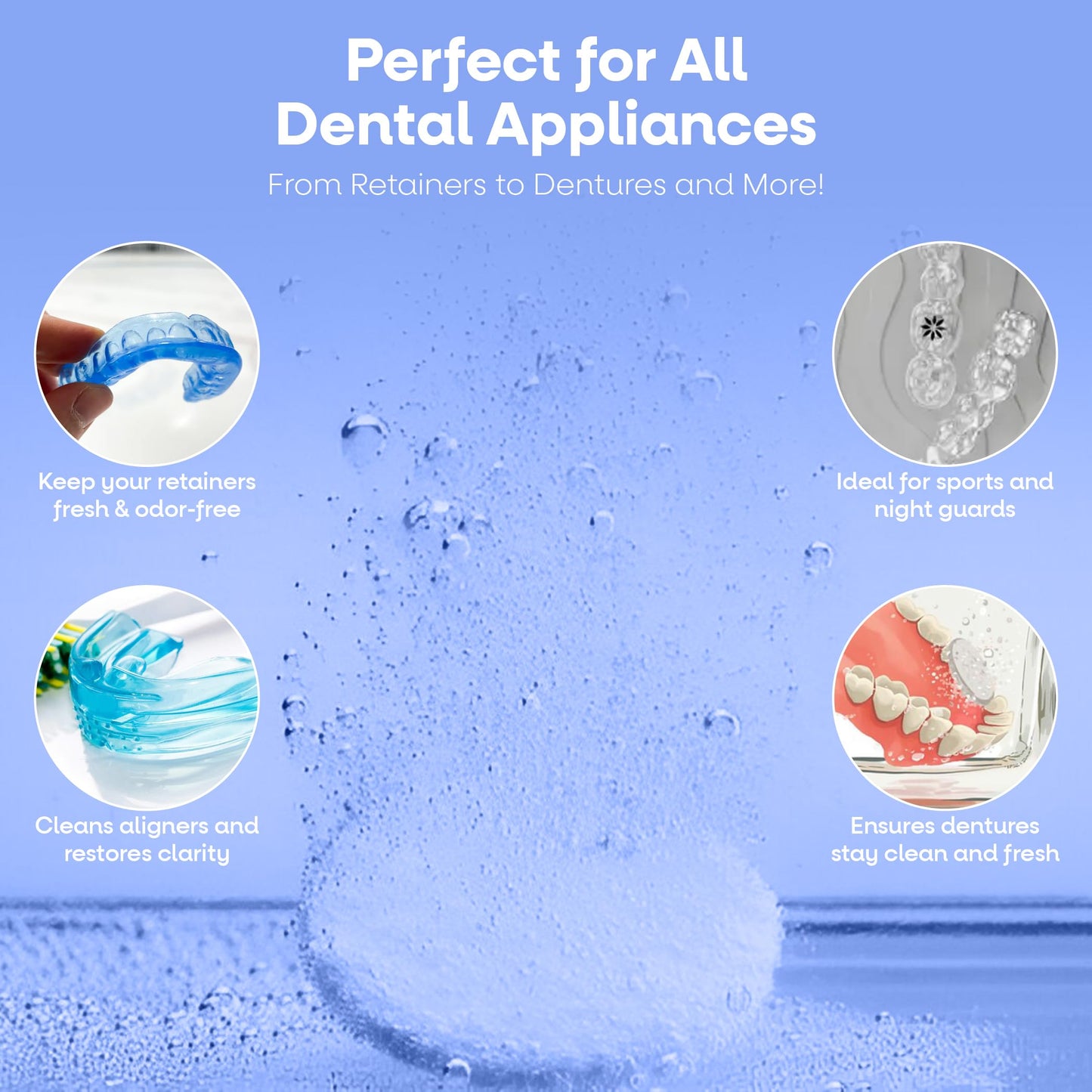 Dr. Taylor’s Retainer & Aligner Cleaner – 120 Mint Tablets | Removes Stains & Odor | Pod-Compatible, FSA/HSA Eligible