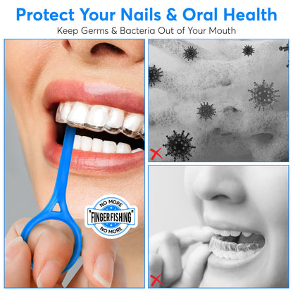 Dr. Taylor’s Removal Tool - Dentist Designed and Approved. Remover for Clear Aligners, Retainers, Dentures & Trays - Safe and Easy to Use with Anti-Slip Grip. 2 Pack